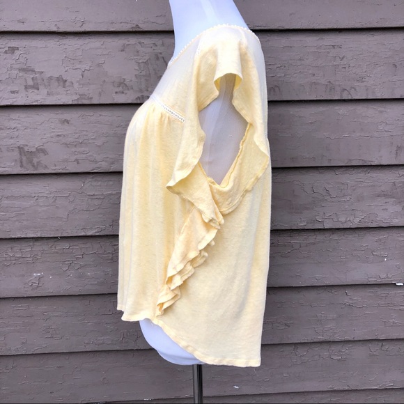 Anthropologie Deletta linen ruffle top! - Picture 3 of 10